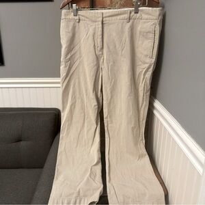 Lands’ End Women’s Tan Cream Striped Cotton Pants Size 14P